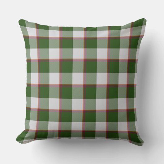 Green House and Mischka Gray Plaid クッション (正面)