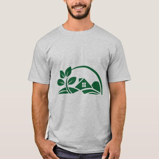 Green House Leaf Eco Friendly Home Nature T-Shirt Tシャツ (正面)