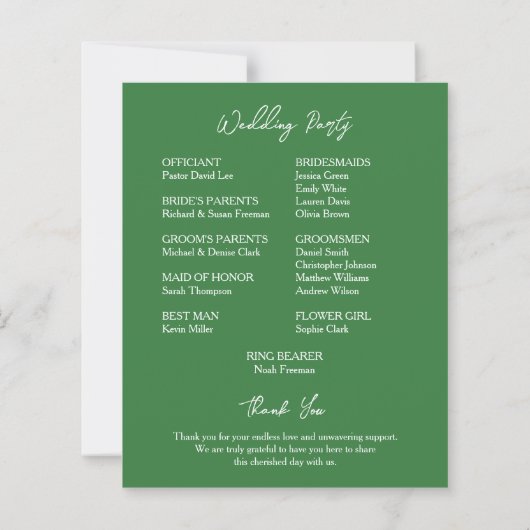 Green Hummingbird Leafy Botanical Border Wedding (裏面)