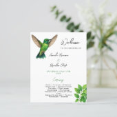 Green Hummingbird Leafy Botanical Border Wedding (スタンド正面)