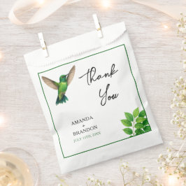 Green Hummingbird Leafy Botanical Border Wedding フェイバーバッグ
