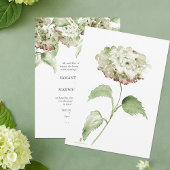 Green Hydrangea Formal Wedding Invitations 招待状