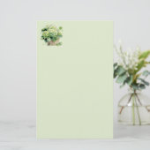 Green Hydrangea Stationery Paper 便箋 (スタンド正面)