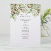 Green Hydrangea Wedding Decor Menus メニュー (スタンド正面)