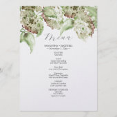 Green Hydrangea Wedding Decor Menus メニュー (正面)