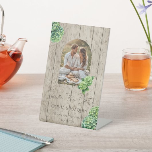 Green Hydrangea Wedding Invitation 台座サイン (インサイチュ)