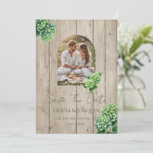 Green Hydrangea Wedding Invitation 招待状 (スタンド正面)