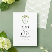 Green Hydrangea Wedding Monogram Save The Dates セーブザデート