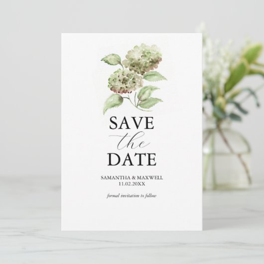 Green Hydrangea Wedding Save The Dates セーブザデート (スタンド正面)