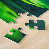 Green Iceland northern lights ジグソーパズル (側面)