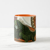 green iguana ツートーンマグカップ (中央)