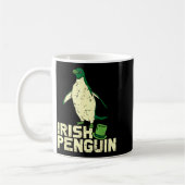 Green Irish Penguin Cute St Patricks Day Animal Lo コーヒーマグカップ (左)