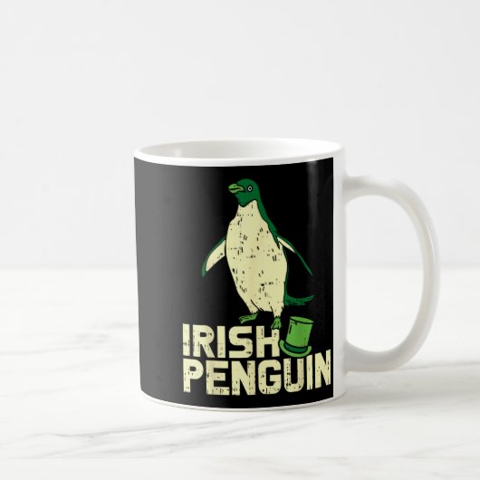 Green Irish Penguin Cute St Patricks Day Animal Lo コーヒーマグカップ (右)