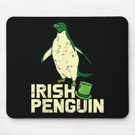 Green Irish Penguin Cute St Patricks Day Animal Lo マウスパッド (正面)