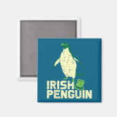 Green Irish Penguin Cute St Patricks Day Animal Lo マグネット (正面/裏面)