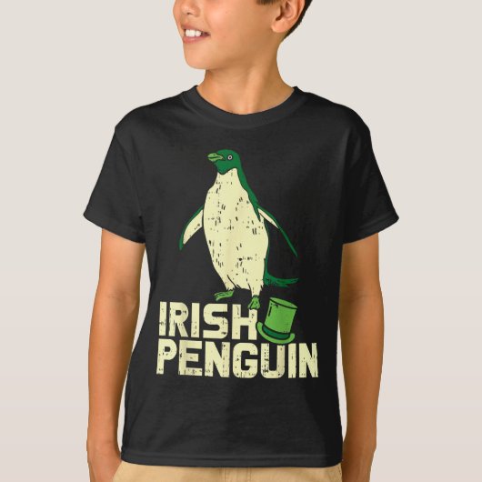 Green Irish Penguin Cute St Patricks Day Animal Lo Tシャツ (正面)