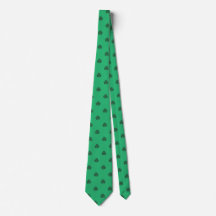 Green Irish Shamrocks Polka Dots Pattern