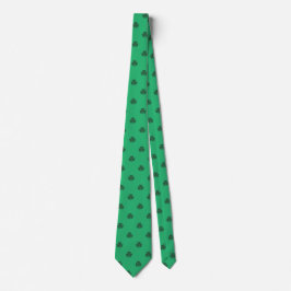 Green Irish Shamrocks Polka Dots Pattern ネクタイ