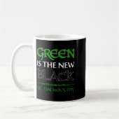 Green Is The New Black Funny Irish St. Patrick's D コーヒーマグカップ (左)