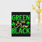 Green Is The New Black - St. Patrick’s Day Shamroc カード (黄色い花)