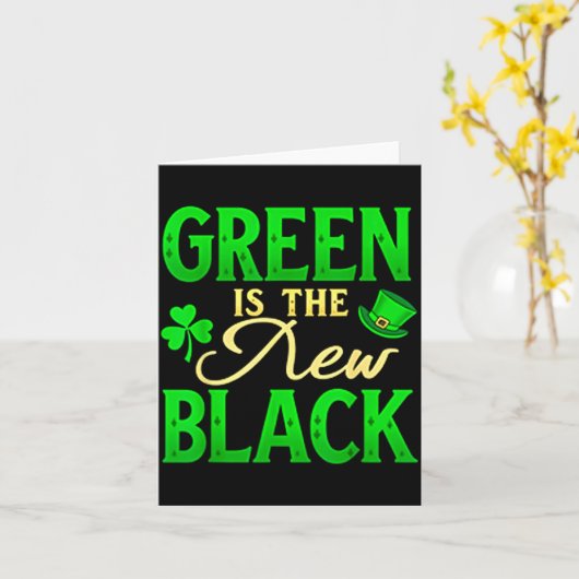 Green Is The New Black - St. Patrick’s Day Shamroc カード (黄色い花)