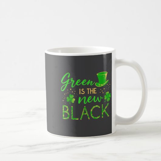 Green Is The New Black - St. Patrick’s Day Shamroc コーヒーマグカップ (右)