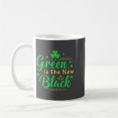 Green Is The New Black - St. Patrick’s Day Shamroc コーヒーマグカップ (左)