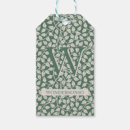 Green Ivory Flower two dual Thank You ギフトタグ