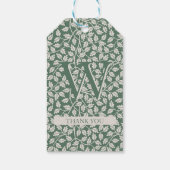 Green Ivory Flower two dual Thank You ギフトタグ (裏面)