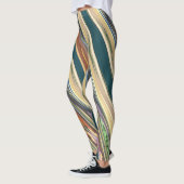 Green Ivory Irregular Stripes Leggings レギンス (左)