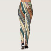 Green Ivory Irregular Stripes Leggings レギンス (裏面)