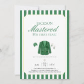 Green Jacket Golf First Birthday Invitation 招待状 (正面)