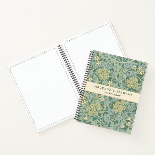 Green Jasmine Botanical Pattern Sketchbook ノートブック (内部)