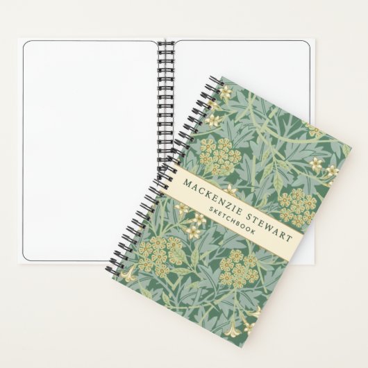 Green Jasmine Botanical Pattern Sketchbook ノートブック (内側)
