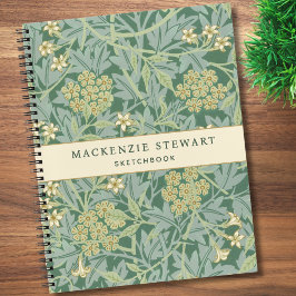 Green Jasmine Botanical Pattern Sketchbook ノートブック