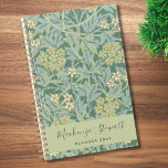 Green Jasmine Floral Pattern 2026 プランナー手帳<br><div class="desc">Elegant vintage green jasmine floral botanical pattern planner with a custom name in stylish script typography.</div>