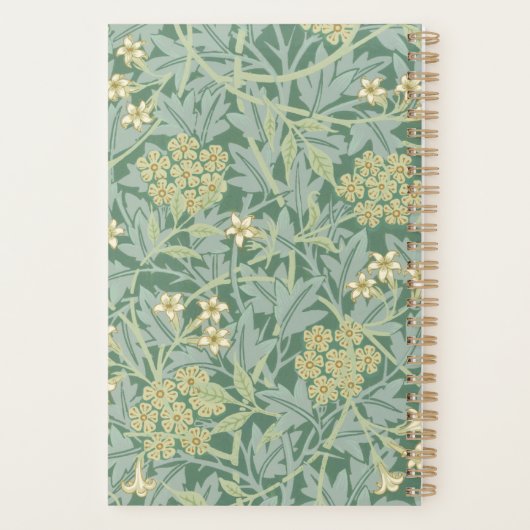 Green Jasmine Floral Pattern 2026 プランナー手帳 (裏面)