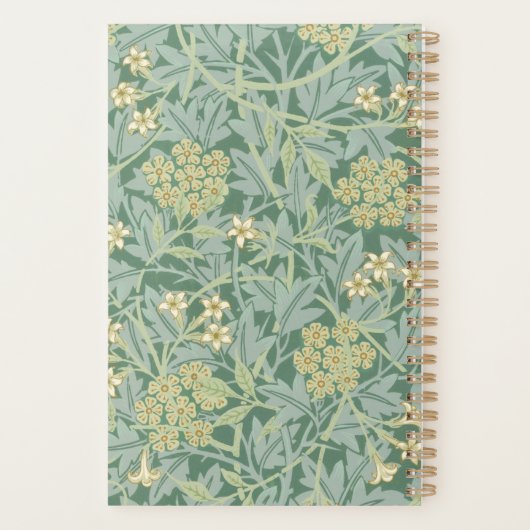 Green Jasmine Floral Pattern 2026 プランナー手帳 (裏面)
