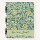 Green Jasmine Floral Pattern Sketchbook ノートブック (正面)
