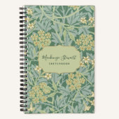 Green Jasmine Floral Pattern Sketchbook ノートブック (正面)