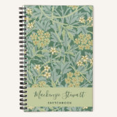 Green Jasmine Floral Pattern Sketchbook ノートブック (正面)