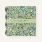 Green Jasmine Floral Pattern Sketchbook ノートブック (正面)