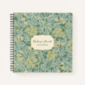 Green Jasmine Floral Pattern Sketchbook ノートブック (正面)