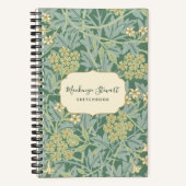 Green Jasmine Floral Pattern Sketchbook ノートブック (正面)