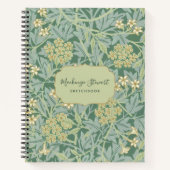 Green Jasmine Floral Pattern Sketchbook ノートブック (正面)