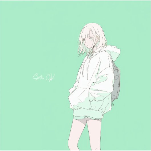 Green JK シール Seal｜寿司娘 GenerativeAI (正面)