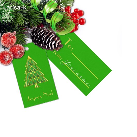 Green Joyoux Noel Christmas Tree Gift Tag ギフトタグ