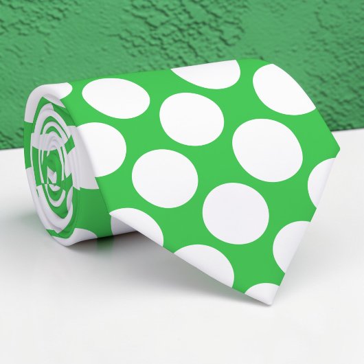 Green Jumbo Polka Dots Custom Necktie ネクタイ