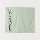 Green Just Married Fabric Car Wedding Banner Sign タペストリー (正面(横))