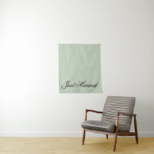 Green Just Married Fabric Car Wedding Banner Sign タペストリー (インサイチュ)